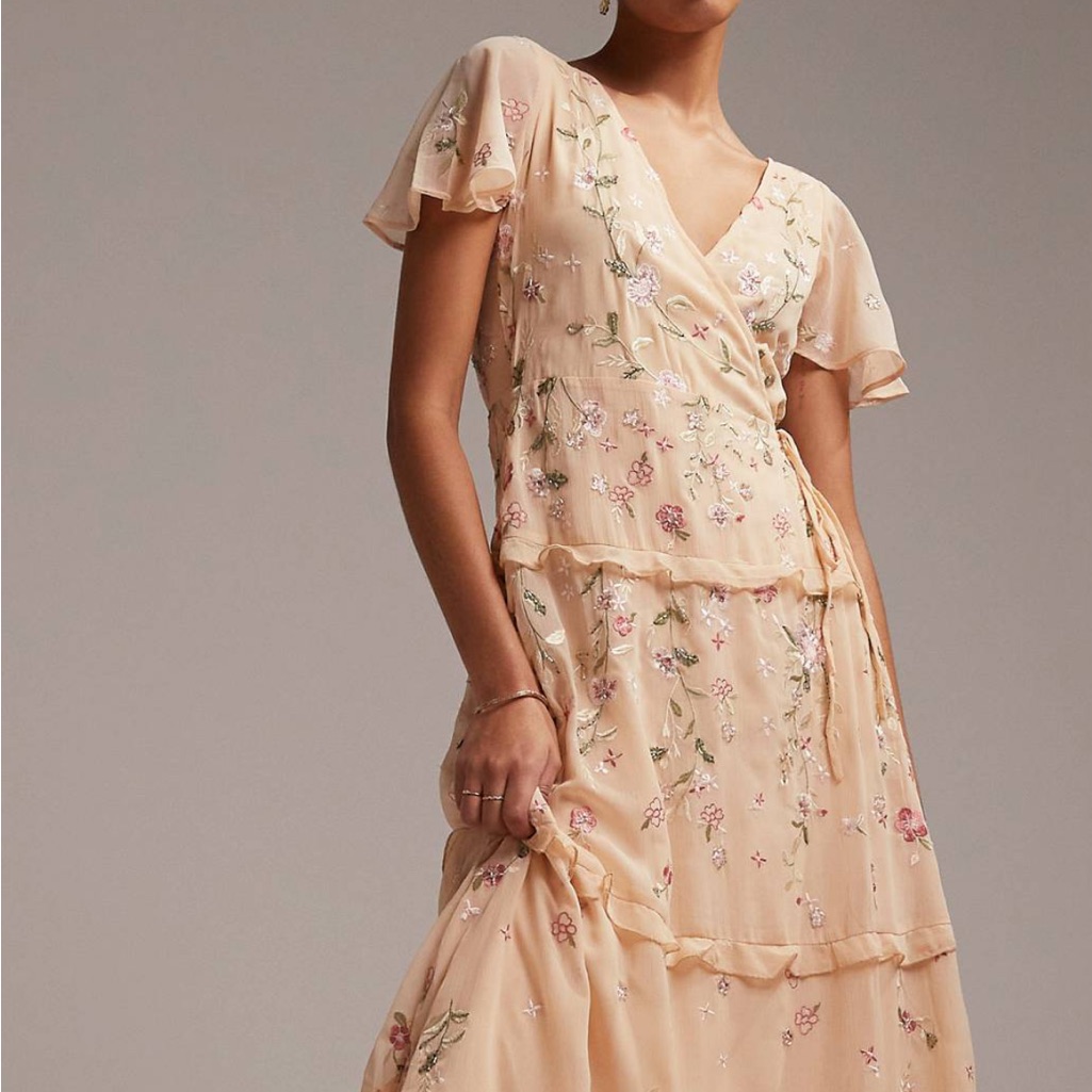 Asos Midi Embroidered Dress